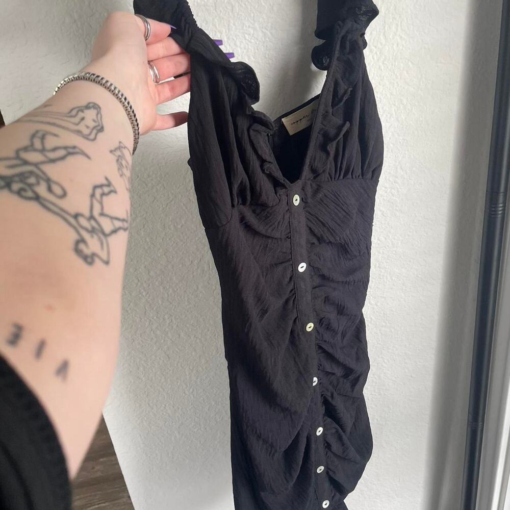 Black summer mini dress with